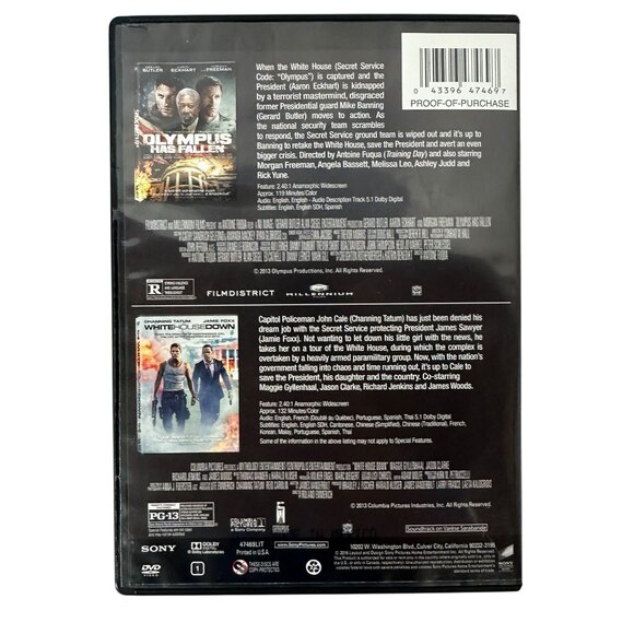 Adrenaline Double Feature DVD Olympus Has Fallen White House Down Gerard Butler - Picture 2 of 7